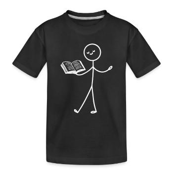Book lovers read book man funny - Kids' Premium Organic T-Shirt - black - Front