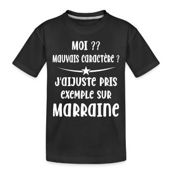 Mauvais Caractère Marraine - T-shirt bio Premium Enfant - noir - Devant