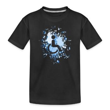Icône handicap Color Splash - T-shirt bio Premium Enfant - noir - Devant
