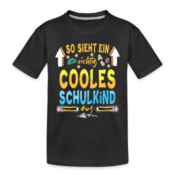 Einschulung Erstklässler Schulanfang Geschenkidee - Kinder Premium Bio T-Shirt - Schwarz - Vorne