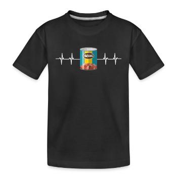 Haricots au lard Haricots en conserve et végétarien végétalien - T-shirt bio Premium Enfant - noir - Devant
