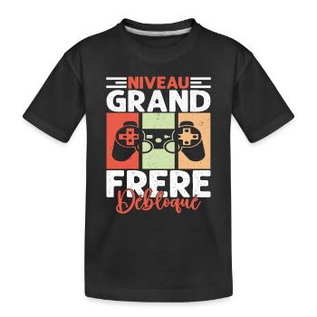 Niveau Grand Frère - T-shirt bio Premium Enfant - noir - Devant