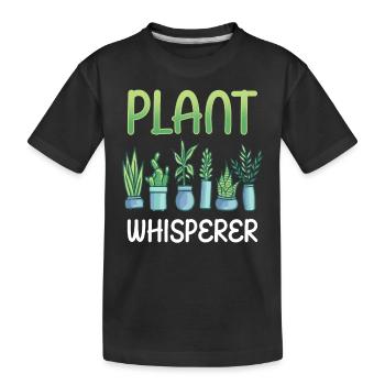 Pflanzen Flüsterer Garten Pflanze Gärtner - Kinder Premium Bio T-Shirt - Schwarz - Vorne