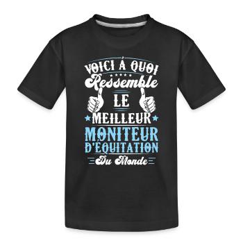 Le meilleur moniteur d'équitation du monde - T-shirt bio Premium Enfant - noir - Devant