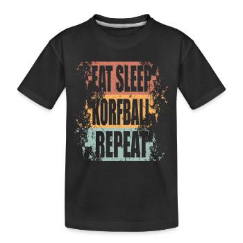 Korfball Manger Dormir Répéter - T-shirt bio Premium Enfant - noir - Devant