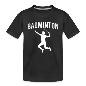 Badminton - Kinder Premium Bio T-Shirt - Schwarz - Vorne