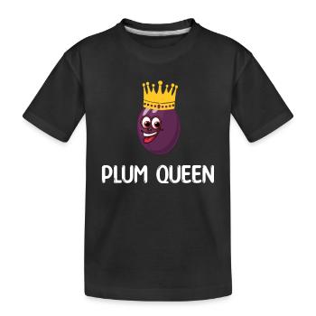 Plum Queen - Kids' Premium Organic T-Shirt - black - Front