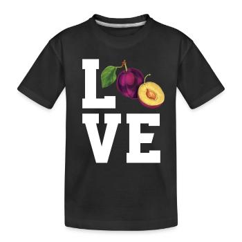 Dear plums - Kids' Premium Organic T-Shirt - black - Front