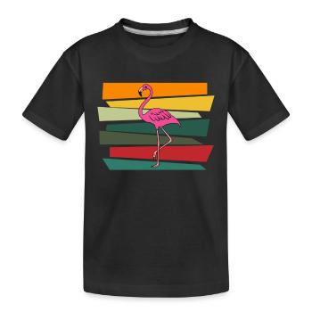 Flamingo Pink Flamingo Flamingo Geschenk - Kinder Premium Bio T-Shirt - Schwarz - Vorne