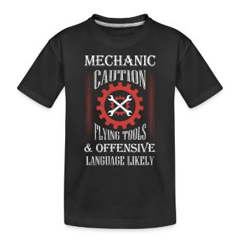 Flying Tools & Offensive Language Likely Mechanic - Kinder Premium Bio T-Shirt - Schwarz - Vorne
