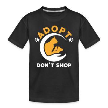 Adopt don't shop - Kids' Premium Organic T-Shirt - black - Front