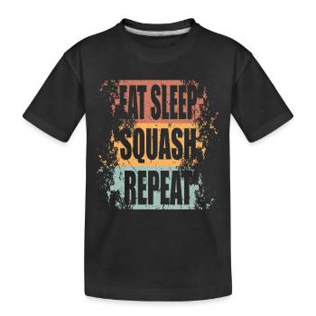 Squash Eat Sleep Répéter - T-shirt bio Premium Enfant - noir - Devant