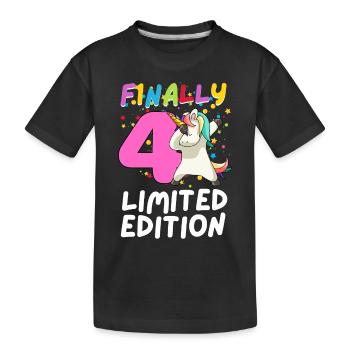 Finally 4 Limited Edition - Dabbing Unicorn - Kids' Premium Organic T-Shirt - black - Front
