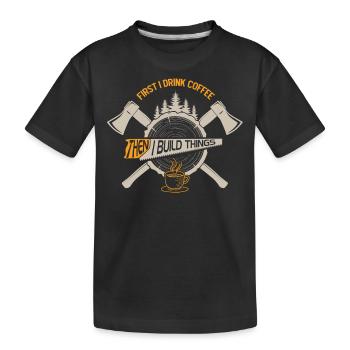 Woodworm, carpenter, carpenter - Kids' Premium Organic T-Shirt - black - Front