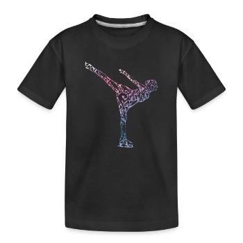 Patinage sur glace Patineuse artistique Silhouette Filles - T-shirt bio Premium Enfant - noir - Devant