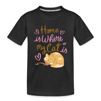 Cat Pet Cat Cats Domestic Cat Kitten - Kids' Premium Organic T-Shirt - black - Front
