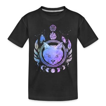Symbole magique de chat occulte Wicca Goth Cats - T-shirt bio Premium Enfant - noir - Devant