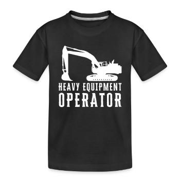Backhoe Bulldozer And Heavy Equipment Operator - Kids' Premium Organic T-Shirt - black - Front