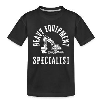 Backhoe Bulldozer And Heavy Equipment Operator - Kids' Premium Organic T-Shirt - black - Front