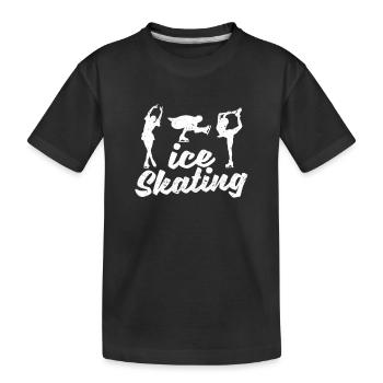 Lustige Eiskunstlauf Mädchen Teens Frauen - Kinder Premium Bio T-Shirt - Schwarz - Vorne