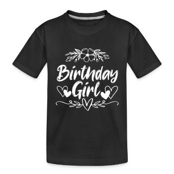 Fille d’anniversaire - T-shirt bio Premium Enfant - noir - Devant