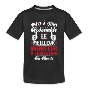 Le meilleur moniteur d'équitation du monde - T-shirt bio Premium Enfant - noir - Devant