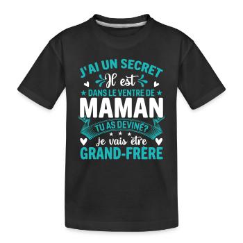 Le Secret D'un Grand Frère - T-shirt bio Premium Enfant - noir - Devant