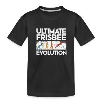 Ultimate Frisbee Evolution - Kids' Premium Organic T-Shirt - black - Front