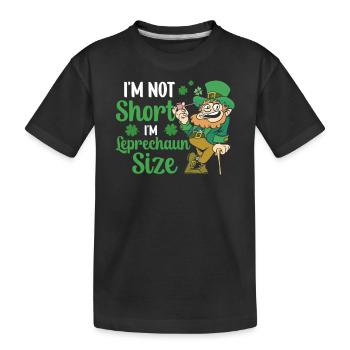 Ich Bin Nicht Klein Ich Habe Leprechaun Größe Ire - Kinder Premium Bio T-Shirt - Schwarz - Vorne