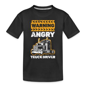 Warning angry truck drivers trailer truck drivers - Kids' Premium Organic T-Shirt - black - Front