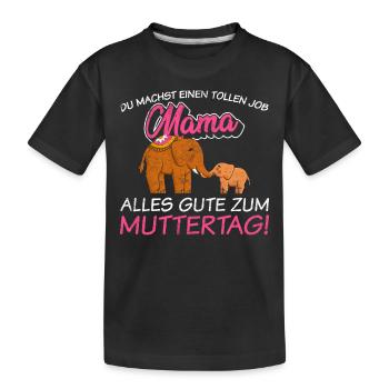Mama Muttertag | Muttertagsgeschenk - Kinder Premium Bio T-Shirt - Schwarz - Vorne