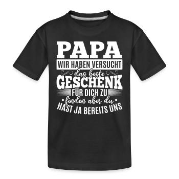 Lustige Vatertag Ideen Vatertag Papa - Kinder Premium Bio T-Shirt - Schwarz - Vorne