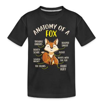 Anatomie d’un renard Faune Animaux Renards Renards - T-shirt bio Premium Enfant - noir - Devant