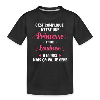 C est compliqué princesse et boudeuse - T-shirt bio Premium Enfant - noir - Devant
