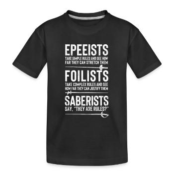 Degenfechter Florettfechter Säbelfechter Fechten - Kinder Premium Bio T-Shirt - Schwarz - Vorne
