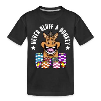 Joueur de poker Ne jamais bluffer un âne Poker - T-shirt bio Premium Enfant - noir - Devant