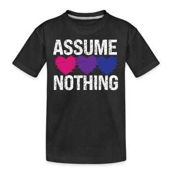 Bisexual Bi Pride Flag Assume - Kids' Premium Organic T-Shirt - black - Front