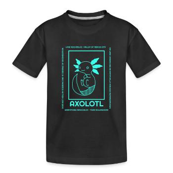 Axolotl Streetwear Illustration Tierschützer Teens - Kinder Premium Bio T-Shirt - Schwarz - Vorne