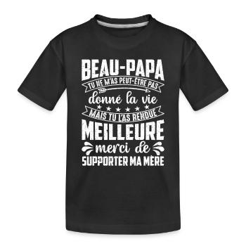 Step-dad Thank you for supporting My Mother - Kids' Premium Organic T-Shirt - black - Front
