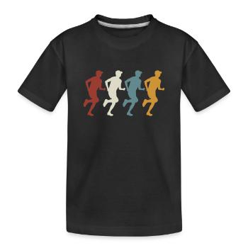 Coureur de marathon vintage rétro - T-shirt bio Premium Enfant - noir - Devant
