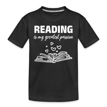 Bücherwurm Bücher lesen Lesen ist meine größte - Kinder Premium Bio T-Shirt - Schwarz - Vorne