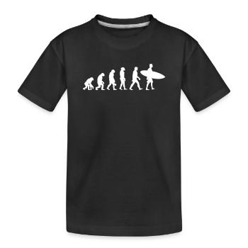 Evolution des Surfens - Kinder Premium Bio T-Shirt - Schwarz - Vorne