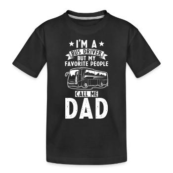 Busfahrer Papa - Kinder Premium Bio T-Shirt - Schwarz - Vorne