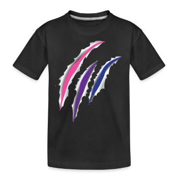 Bisexual Bi Pride Flag Scratch - Kids' Premium Organic T-Shirt - black - Front