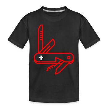 Schweizer Taschenmesser - Kinder Premium Bio T-Shirt - Schwarz - Vorne
