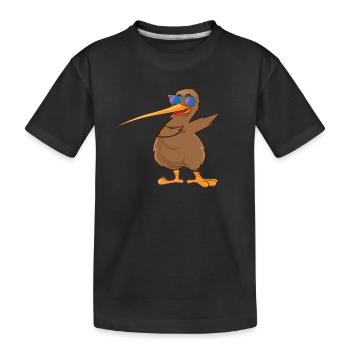 Neuseeland Vogelliebhaber Dabbing Kiwi Bird Da - Kinder Premium Bio T-Shirt - Schwarz - Vorne