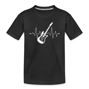 Le Fréquence Cardiaque D'un Guitariste - T-shirt bio Premium Enfant - noir - Devant