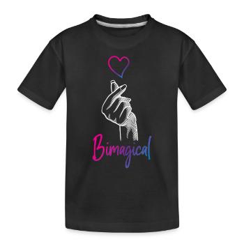 Bisexual Bi Pride Flag Pun - Kids' Premium Organic T-Shirt - black - Front