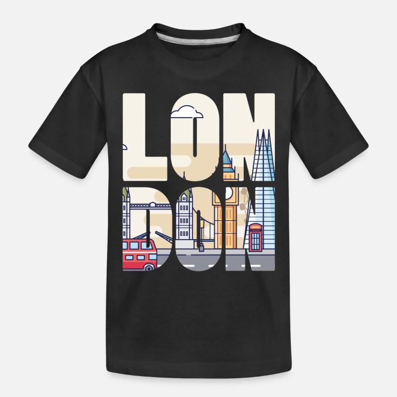 London - Kinder Premium Bio T-Shirt - Schwarz