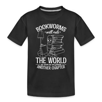 Bücherwürmer werden die Welt regieren, sobald sie - Kinder Premium Bio T-Shirt - Schwarz - Vorne